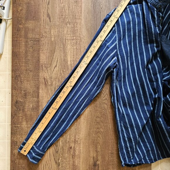 Scotch & Soda Striped Linen Sleeve Tabs Regular Fit  Button Up Paradise Shirt, L - Picture 5 of 12